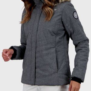 NWT Obermeyer Women's 20 RETAIL $259 Tuscany II Insulated Charcoal Fur Jacket